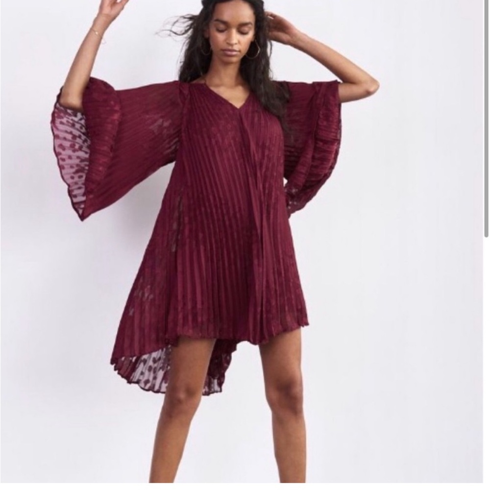 NEW Anthropologie Toulon Polished Pleated Swing Dress size M
